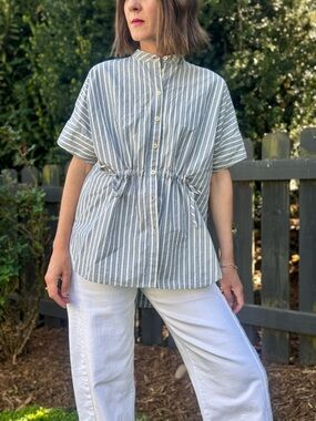 TOAST cotton cinch waist tunic blouse